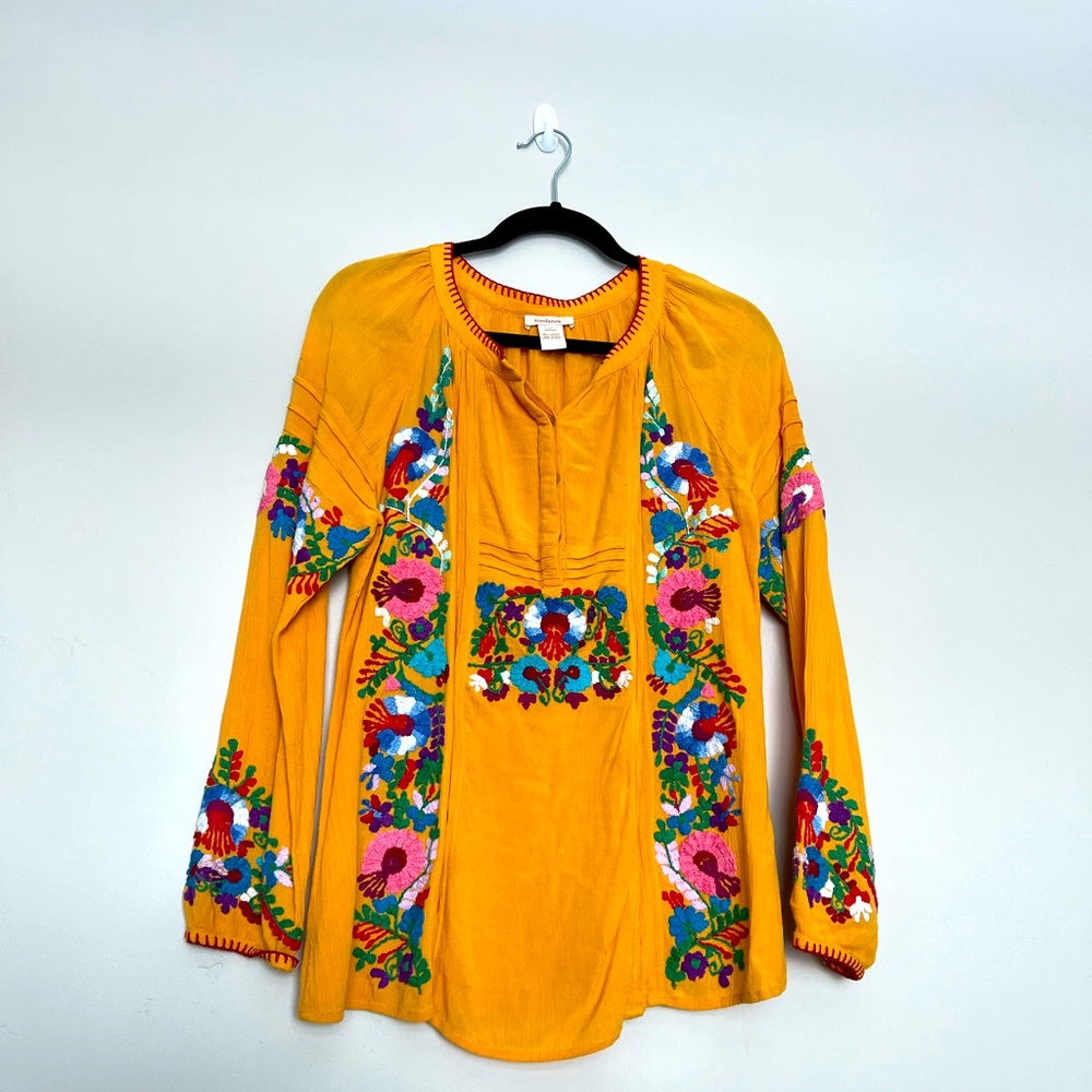 Sundance embroiled yellow blouse